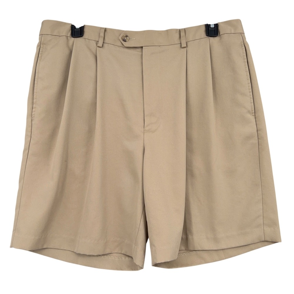 Daniel Cremieux Pleated Shorts Mens 38 100% Polyester Tan